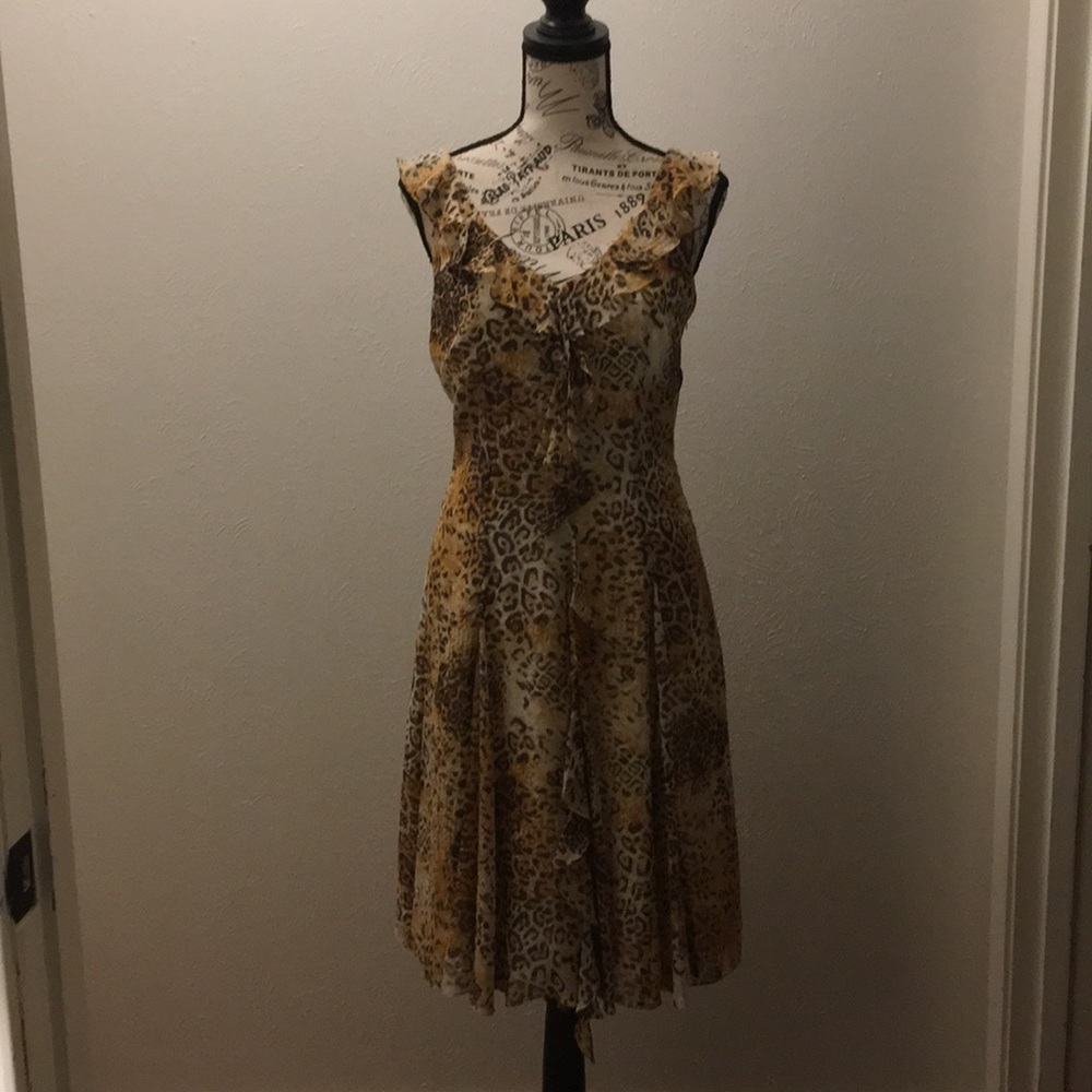 Size 6 dress by Bloomingdales.  Pattern: Cheetah.